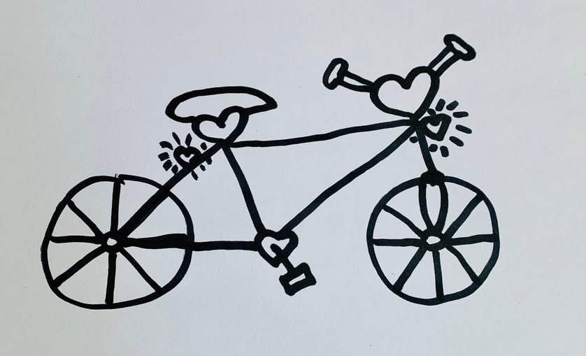 Zeichnung eines Fahrrades