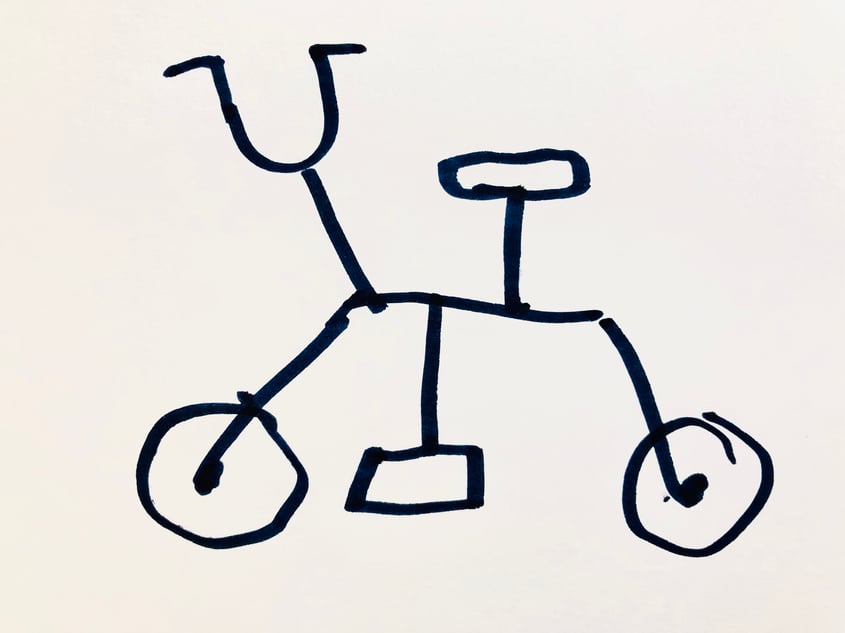 Zeichnung eines Fahrrades