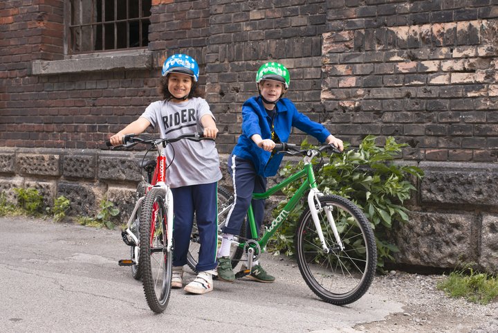 Kids with their woom bikes